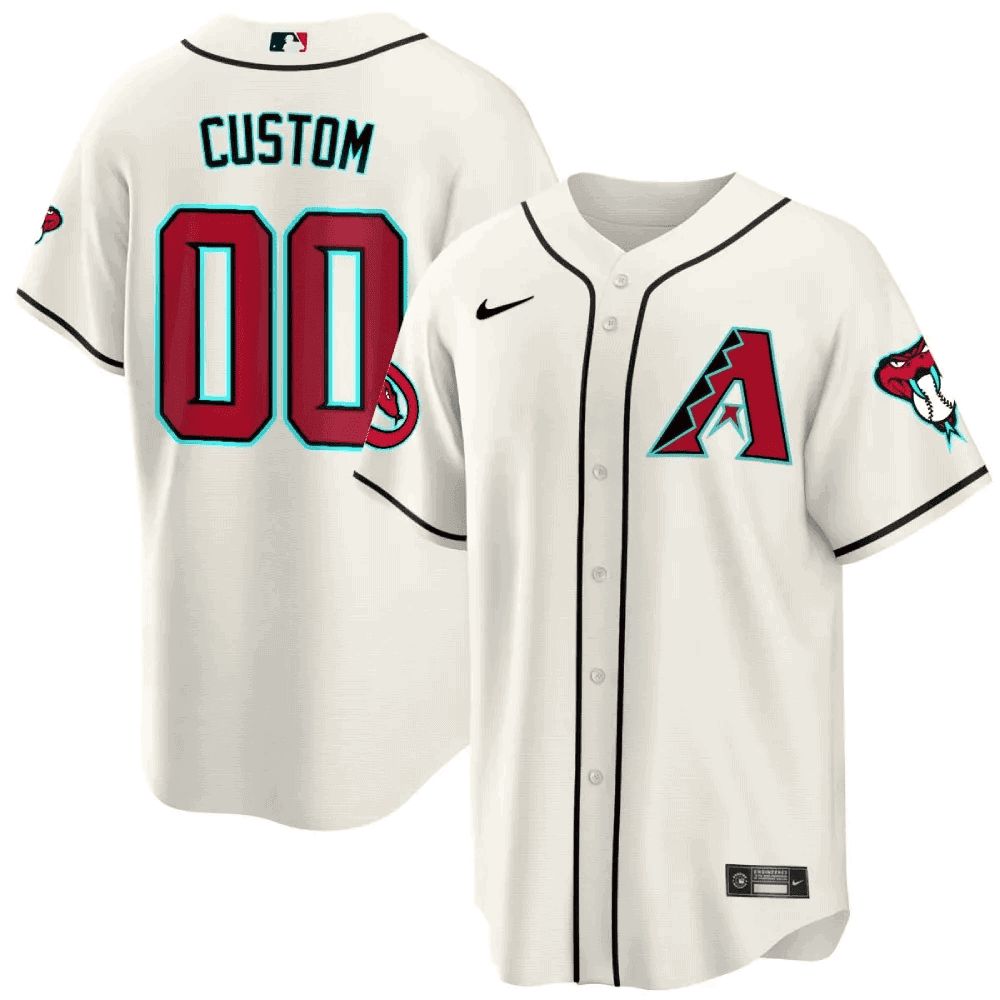Men Arizona Diamondback Cream Nike 2024 Cool Base Custom MLB Jersey->customized nfl jersey->Custom Jersey